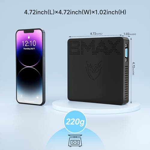 Bmax Mini PC B1 Pro 8GB LPDDR4 /128GB eMMC, Intel Gemini Lake N4000 (Up to 2.6 GHz), Support 512GB/2TB M.2 SSD Expansion, 2.4G/5G Dual WiFi BT4.2, 4K Dual Display Micro Computer