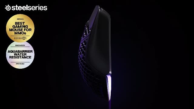 SteelSeries Aerox 9 Wireless - Holey RGB Gaming Mouse - Ultra-lightweight Water Resistant Design - 18 Buttons – Bluetooth/2.4 GHz - 18K DPI TrueMove Air Optical Sensor