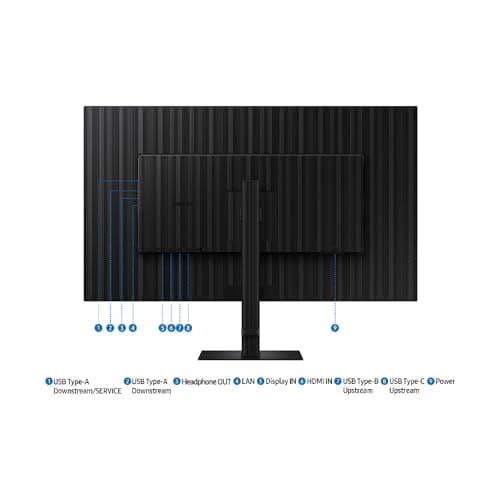 Samsung 37-inch ViewFinity S8 (S80UD) 4K UHD HDR10 High Resolution Monitor, USB-C, Height Adjustable Ergonomic Stand, Built-in KVM Switch, Advanced Eye Care, LS37D800UANXZA, 2025