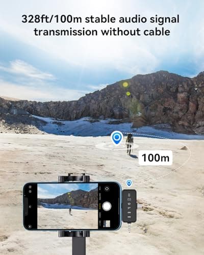 PQRQP 3 in 1 Microphone for iPhone/Android/Camera, Wireless Lavalier Microphone, 328ft Transmission, 18H Battery Life, Mini Microphone for Record Interview, Vlogs, YouTube, Tiktok