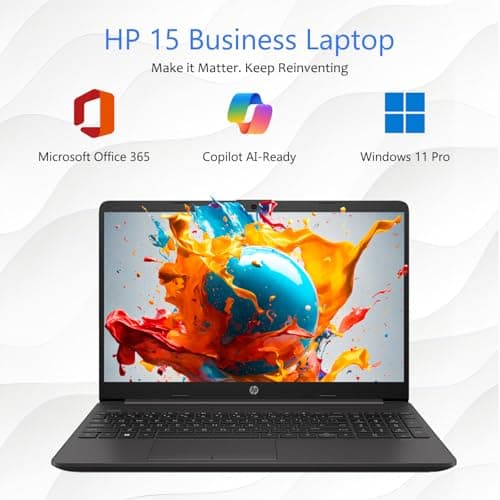 HP 15 Laptop for Home or Work, Windows 11 Pro with Microsoft Office 365, 15.6" FHD LED Display, 16GB RAM, 1TB SSD, Copilot AI-Ready, AMD Powerful Processor, Ethernet Port, SD Card Reader, WOWPC USB
