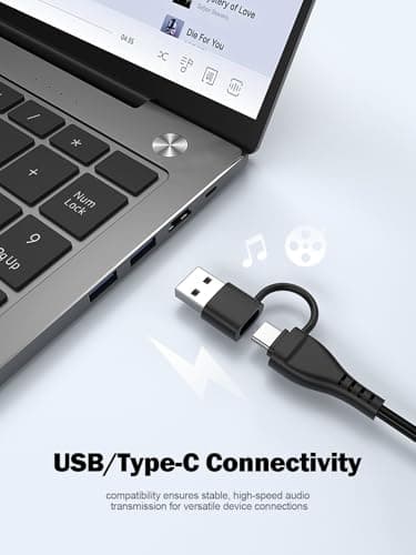 Bluedee Computer Speakers for Desktop PC, Plug & Play USB Speaker with 2 Speaker Units, Dynamic RGB Light PC Speakers, USB/Type-C Powered Wired Speakers for Desktop, Laptop, Projector