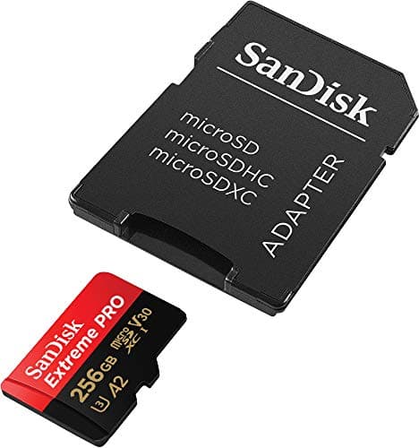 SanDisk 256GB Extreme PRO® microSD™ UHS-I Card with Adapter C10, U3, V30, A2, 200MB/s Read 140MB/s Write SDSQXCD-256G-GN6MA