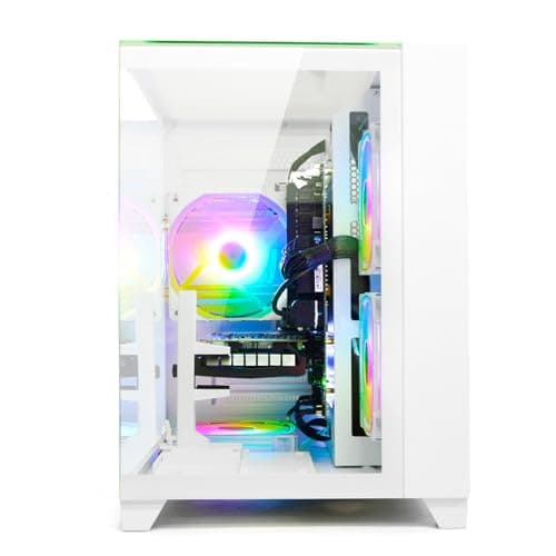 LXZ Gaming PC Desktop 12th I5-12400F, 6 core 2.5GHz Desktop Computer, GeForce RTX 3050, 32G DDR4 RAM, 1TB NVME SSD, Prebuilt Tower Computer for Gaming, Home and Office (White)