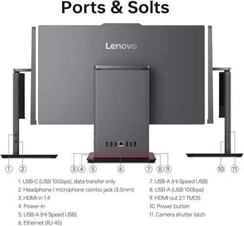 Lenovo ThinkCentre All-in-One Business Computer, 23.8" FHD Display, 13th Gen Intel 6-Core Processor, 32GB DDR5 RAM, 1TB PCIe SSD, Wi-Fi 6, HDMI, USB-C, Webcam, Windows 11 Pro
