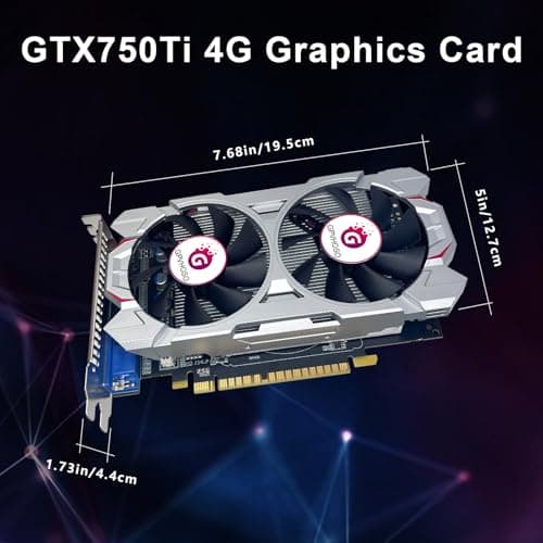 GTX 750Ti 4GB Graphics Card GDDR5 128bit Direct X12 640SP Gaming Video Card, PCI Express 3.0x16 Interface, HDMI, DVI-D, VGA, Dual Fan, Low Power GPU for Working Gaming