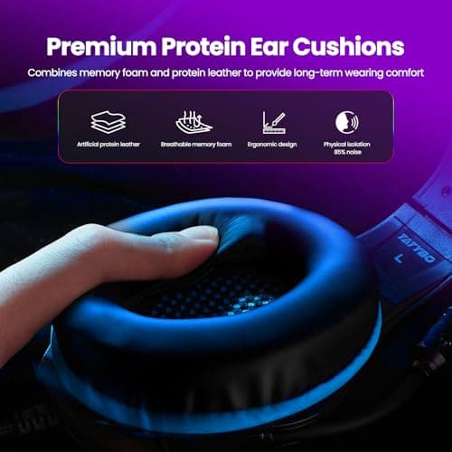 Gaming Headset for PC, Ps5, Switch, Mobile, Gaming Headphones for Nintendo with Noise Canceling Mic, Deep Bass Stereo Sound