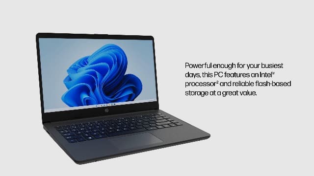 HP 14 Laptop, Intel Celeron N4020, 4 GB RAM, 64 GB Storage, 14-inch Micro-Edge HD Display, Windows 11 Home, Thin & Portable, 4K Graphics, One Year of Microsoft 365 (14-dq0020nr, Jet Black)