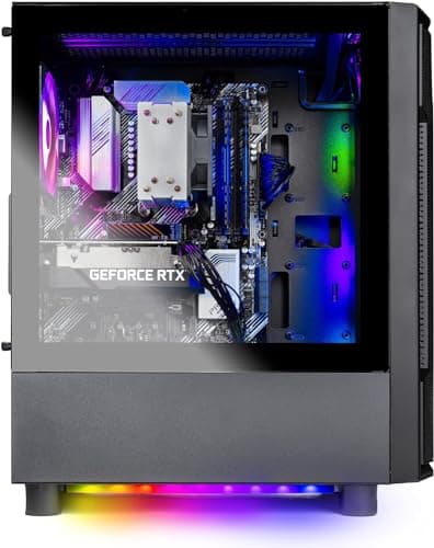 Skytech Shadow Gaming PC Desktop, Intel i5 13400F 2.5 GHz (4.6GHz Turbo Boost), NVIDIA RTX 4060 8GB GDDR6, 1TB SSD, 32GB DDR5 RAM 5200 RGB, 650W Gold PSU, Wi-Fi, Win 11 Home, AR Feature on Mobile