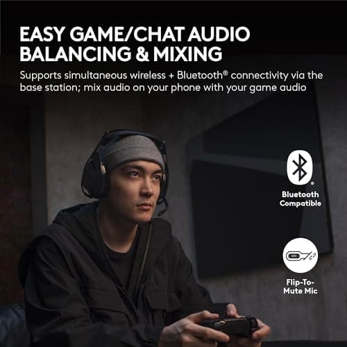 Logitech G Astro A50 X Omni-Platform Wireless Gaming Headset + Base Station for PS5, Xbox, PC: PLAYSYNC Video & Audio Switcher, HDMI 2.1 4K 120Hz VRR, <24 bit/48 kHz, 24hr Battery, 2.4GHz & BT - Black