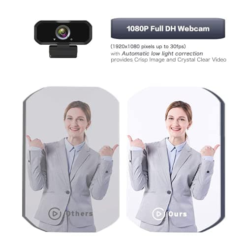 Webcam 1080p HD Computer Switch 2 Camera - Microphone Laptop USB PC Webcam with Tripod Stand, 110 Degree Live Streaming Widescreen Recording Pro Video Web Camera for Calling, Conferencing