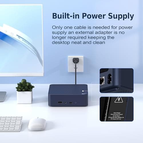 Beelink EQ14 Mini PC, Intel Twin Lake N150(Up to 3.6GHz) 16GB DDR4 500GB NVMe SSD, 2.5G Dual LAN Mini Computer Supports WiFi6, BT5.2, USB3.2, 4K@60Hz Dual HDMI Display, Home-Server/Network Firewall