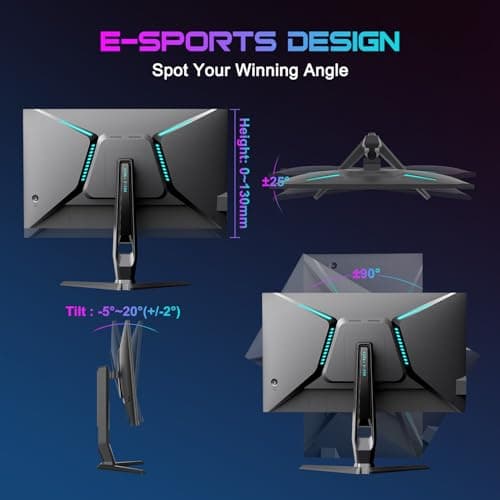 SANSUI 27 inch WQHD 180Hz Gaming Monitor 1440P-AMD FreeSync 1ms DCI-P3 93% Fast IPS Computer Monitor,Height Adjustable Vertical/Horizontal Rotating, 2×DisplayPort/HDMI 丨HDR丨Low Motion Blur