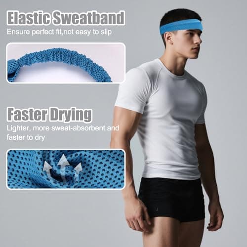 4 Pcs Cooling Headbands for Women Men Sport Sweatband for Running Yoga Cycling Hiking Workout