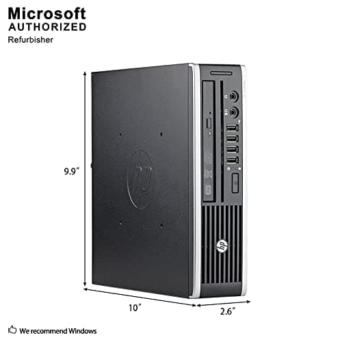 HP Elite 8300 Ultra Slim Desktop Computer, Intel Quad Core i5-3470S CPU, 8GB DDR3, 500GB HDD, USB 3.0, Windows 10 Pro (Renewed)