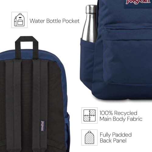 JanSport SuperBreak Plus Backpack with Padded 15-inch Laptop Sleeve and Integrated Bottle Pocket - Spacious and Durable Daypack for Work and Travel - Stellar Starfield