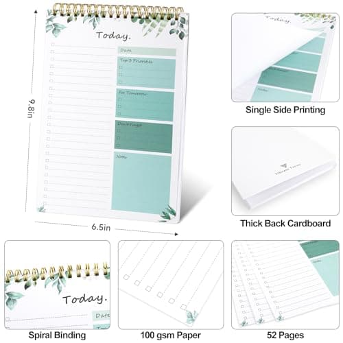 To Do List notepad - To Do List Notebook for Work with 52 Sheets, Undated Daily Planner Perfect for Daily Tasks and Goal Setting, To Do List Notepad Suitable for Office, Desk, Classroom,
