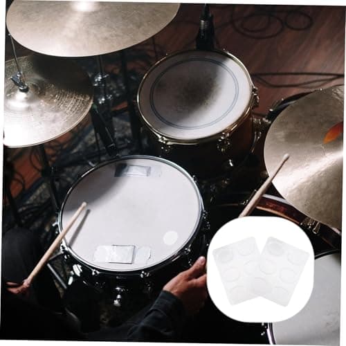 12 Pcs Drum Silence Pads Durable Drum Dampeners Cymbals Transparent Color Easy Stick Washable Accessories