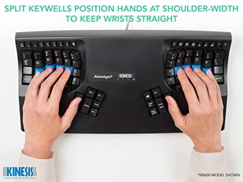 Kinesis Advantage2 Ergonomic Keyboard (KB600), Black top case, Cherry MX Brown Switches, QWERTY keycaps