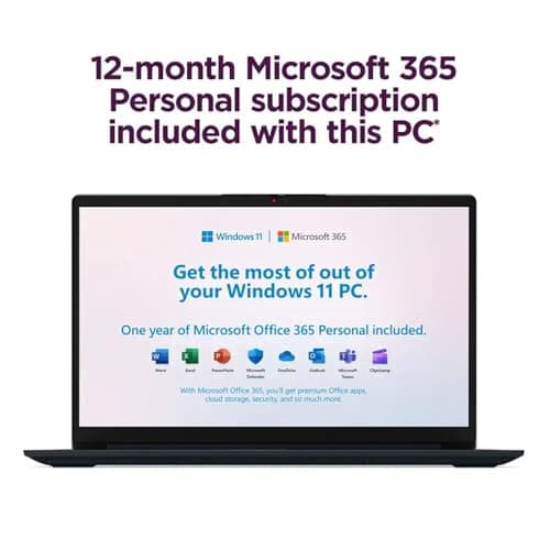 Lenovo 15.6" IdeaPad Laptop | 20GB RAM | Dual Storage: 1TB SSD + 128GB eMMC | 1-Year Microsoft Office 365 | Wi-Fi 6 | USB-C | Intel Dual-Core CPU | HD Display | Windows 11 | w/WOWPC Recovery USB