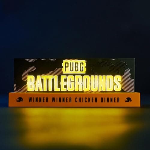 PUBG: Battlegrounds Logo Light, Official License, LED Light for Living Room or Office, Compatible Mobile, Xbox, PS5 and PC, Gift Idea