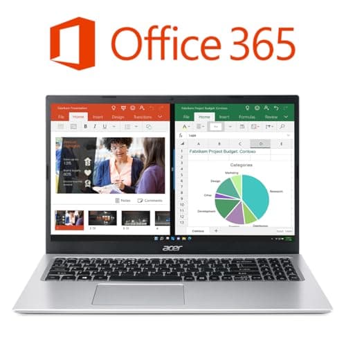 Acer Aspire 1 A115-32-C96U Slim Laptop | 15.6" FHD Display | Intel Celeron N4500 Processor | 4GB DDR4 | 128GB eMMC | WiFi 5 | Microsoft 365 Personal 1-Year Subscription | Windows 11 in S Mode, Silver