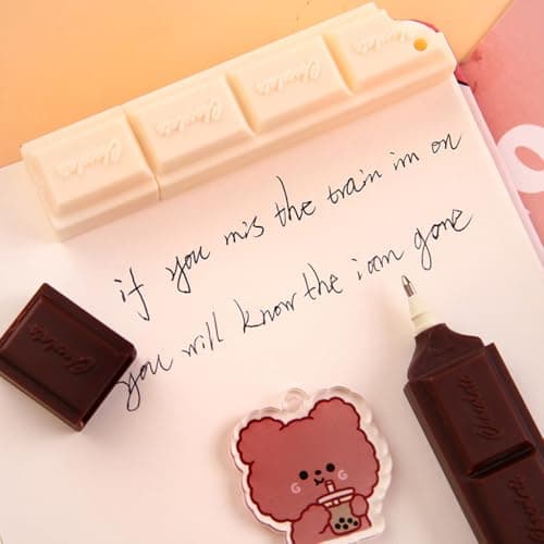 JKJF 6 PCS Simulation Chocolate Shape Rollerball Pens Chocolate Shape Gel Ink Pen Novelty Food Pens for School Office Stationery Writing Supplies - 0.7mm Black