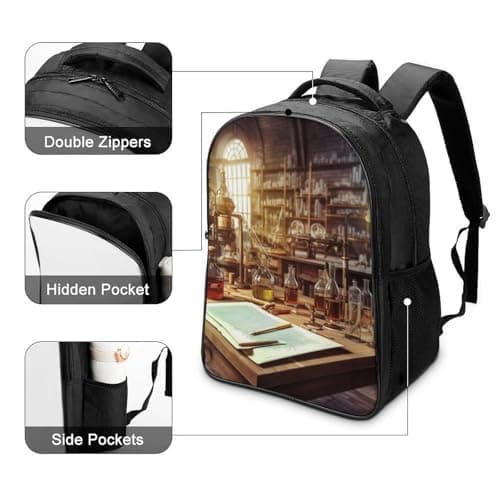 Backpack for Women Men Travel Laptop Backpack Lightweight Bookbag Chemistry Lab Daypack for Work Hiking