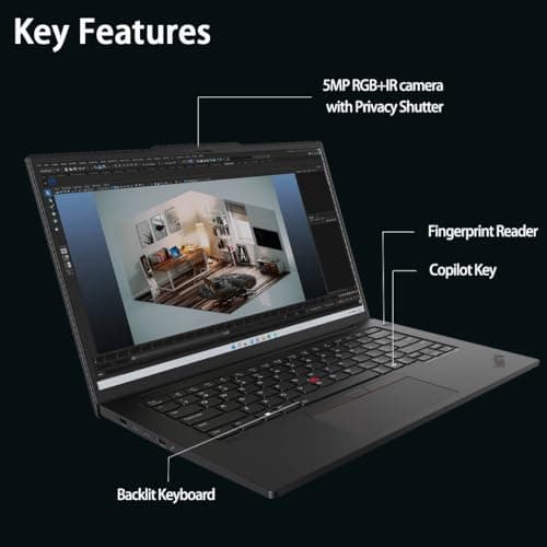 Lenovo ThinkPad P14s Gen 5 Mobile Workstation Laptop (14.5" 3K 120Hz, NVIDIA RTX 500 Ada, Intel Core Ultra 7 155H, 64GB DDR5 RAM, 2TB SSD) AI PC for Designer, Engineer, IST HUB, Win 11 Pro