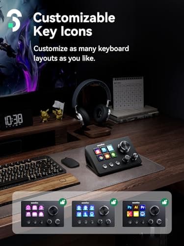 SOOMFON Stream Controller SE Stream Control Deck with 6 Customizable LCD Macro Keys to Trigger Actions in OBS Twitch YouTube for Content Creators Streaming Gaming Compatible with PC & Mac
