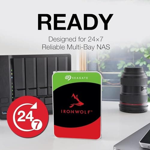 Seagate IronWolf 4TB NAS Internal Hard Drive CMR 3.5 Inch SATA 6Gb/s 5400 RPM 64MB Cache for RAID Network Attached Storage Rescue Services (ST4000VNZ06/006)