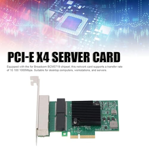 PCIe X4 Gigabit Network Card, 4 Port 1000Mbps Ethernet Adapter, for Desktop PC, Workstation, Server with 8 LED Indicators, Supports Wins Server, VMware ESX