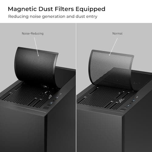 DARKROCK ES1 Silence Edition Black E-ATX PC Case - Noise-Reducing Material Side Panels,3 x Pre-Installed Non-RGB Fans with Fan Ducts,Magnetic Dust Filters,Type-C Ready.