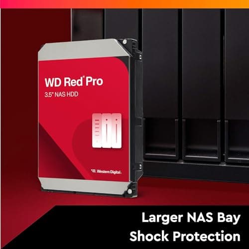 Western Digital 20TB WD Red Pro NAS Internal Hard Drive HDD - 7200 RPM, SATA 6 Gb/s, CMR, 512 MB Cache, 3.5" - WD201KFGX
