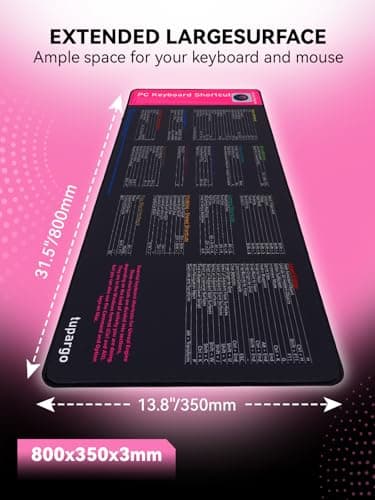 Shortcut Keys Mouse Pad for Unreal Engine,Unreal Engine Hotkeys Office Desk Mat,Work Desk Large XXL Keyboard Mousepad, Waterproof Non-Slip and Stitched Edge(31.5×13.8 inch)