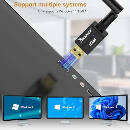 USB Bluetooth 5.4 Adapter for Desktop PC, Long Range 500FT Wireless Transfer for Headphones, Keyboard, Mouse, Compatible with Windows11/10/8.1