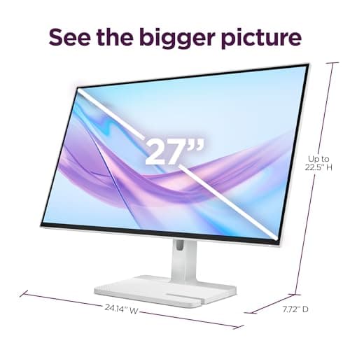 Lenovo L27q-4A Monitor, 27" IPS QHD Resolution, Flat, 4 Side Borderless, 2X HDMI 2.0, DP 1.4, Audio Out, 100Hz, HDR10, 1ms MPRT, 99% sRGB, 350nits, Speakers, 100mm