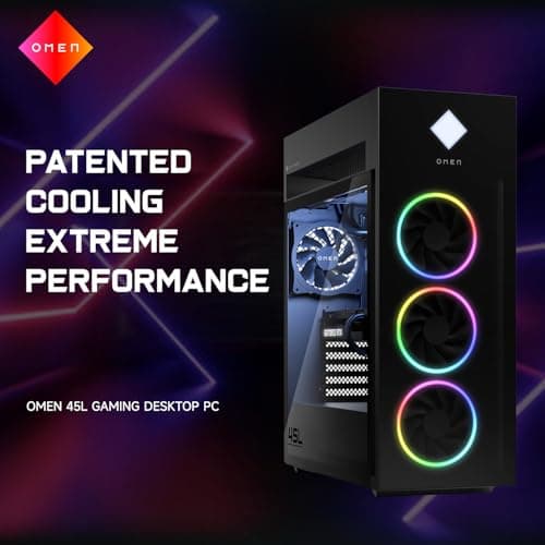 HP OMEN 45L GT22 AI Gaming Desktop, Intel Ultra 9 285k (>i9-14900F), RTX 4080 Super, 64GB DDR5 RAM, 4TB SSD, Black Glass Front, 1000W 80+ Gold PSU, Bundle with Machenike K500B RGB Keyboard