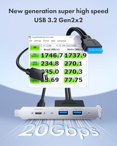 GRAUGEAR 20Gbps USB3.2 Gen2x2 USB-C Front Panel Adapter, Motherboard Header Extension Cable, USB-C and USB to USB3.2 Type-E Key-A 20-Pin and 19-Pin USB3.0 Connectors with PCIe Bracket[G-AD-ETC2A-20G]