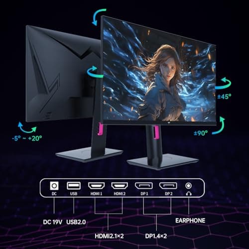 27 Inch 4K Gaming Monitor, UHD 160Hz/144Hz 1ms Fast IPS Monitor, Freesync/G-Sync, HDR400, 132% sRGB, HDMI DisplayPort, VESA, Tilt/Height/Pivot Adjustable, H27P22S