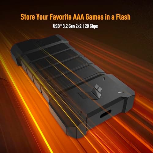 ASUS TUF Gaming A2- USB-C 3.2 Gen 2x2 Portable SSD Enclosure, Dual M.2 NVMe PCIe and SATA, MIL-STD-810H Drop Resistance, IP68 Water and dust Resistance, Aluminum Alloy Chassis and a Thermal pad