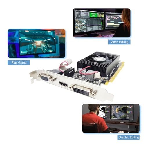 GeForce GT 610 2G DDR3 Low Profile Graphics Card, PCI Express 1.1 x16, HDMI/VGA/DVI, Entry Level GPU for PC, SFF and HTPC, Compatible with Win11