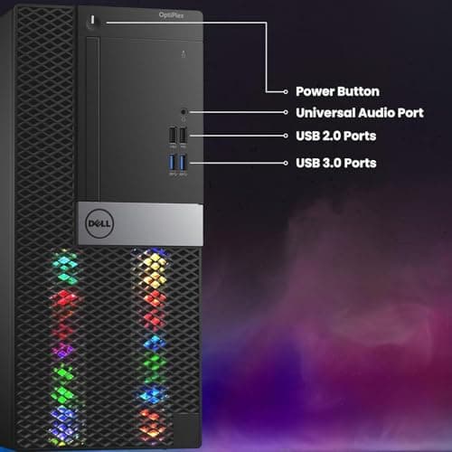 Dell RGB Gaming Tower Computer - Intel Core i7 6th Gen, NVIDIA GTX 1050 Ti 4GB GDDR5, 16GB Ram, 512GB SSD, Prebuilt Gaming Desktop PC with Built-in WiFi & RGB Set, Windows 10 Pro (Renewed)