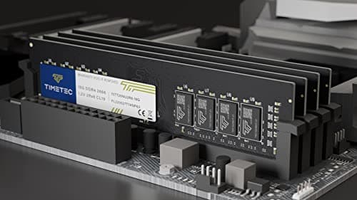 Timetec 32GB KIT(2x16GB) DDR4 2666MHz PC4-21300 Non-ECC Unbuffered 1.2V CL19 2Rx8 Dual Rank 288 Pin UDIMM Desktop Memory RAM Module Upgrade (32GB KIT(2x16GB))