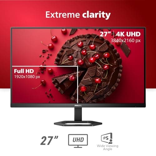 Philips 27E1N5900R 27inch 4K UHD (3840 x 2160) IPS Monitor, HDR 400, VESA, HDMI x1, VGA x1, USB-C x1, Adaptive Sync, 4 Year Advance Replacement Warranty