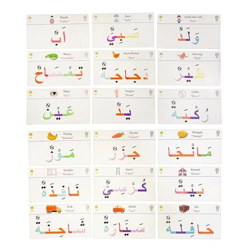 Magnetic Arabic Letters Kit 374 Pcs for Kids, Arabic Alphabet Puzzle Board, 30 PCS Arabic Flash Cards, Arabic Learning Toys for Toddlers
