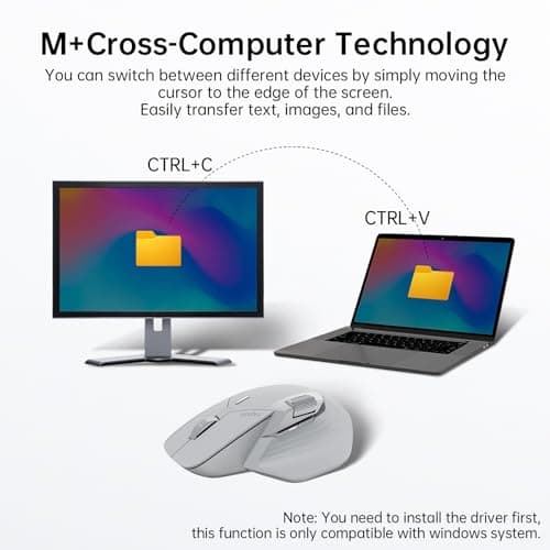 Rapoo MT760 Multi-Device Wireless Mouse, Bluetooth 5.0 and 2.4G Multi-Mode Connection, Up to 4 Devices, 11 Programmable Buttons, 4K DPI, 90 Days Battery Life, PC, Light Grey