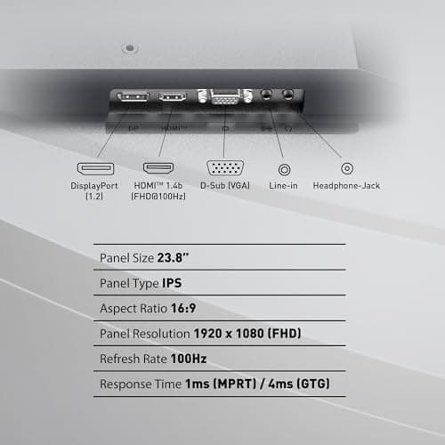 MSI PRO MP245G, 24-inch IPS 1920 x 1080 (FHD) Computer Monitor, 100Hz, Adaptive-Synch, EPEAT Silver, HDMI, DisplayPort, VESA Mountable, Tilt, Height Adjustable Speaker, 1ms, Black