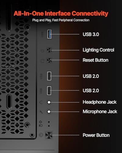 VEVOR PC Gaming Case, Full-Tower, Computer Case with High-Airflow Panel, Magnetic Dust Filter, 3 x 140mm PWM Fans, Cable Management, for GPU up to 410mm in Length, Compatible with E-ATX/ATX/ITX