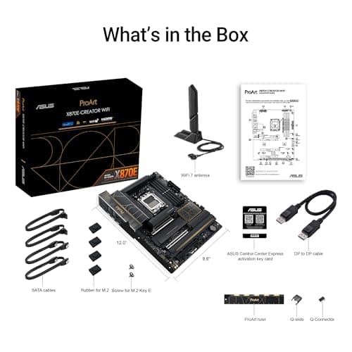 ASUS ProArt X870E-CREATOR WiFi AMD AM5 X870E ATX Motherboard PCIe® 5.0 x16 Slots with Full Support for Next-gen GPUs, 16+2+2 Power Stages, DDR5, Dual USB4®, 10 Gb & 2.5 Gb LAN, WiFi 7, Four M.2 Slots